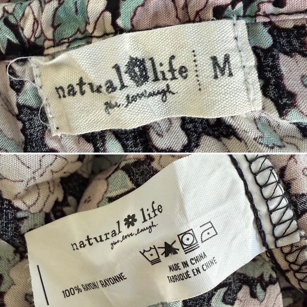 Natural Life Madi Slip Maxi Dress in Black, Green Ditzy Floral Print Size M - Picture 10 of 12